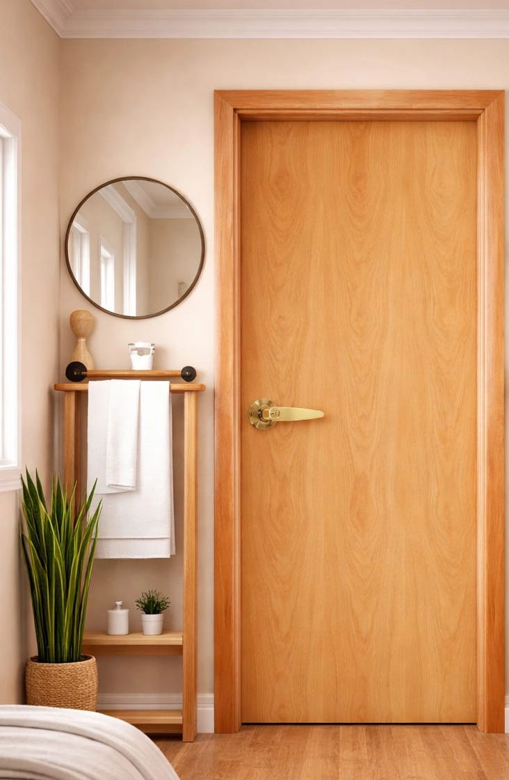 WPC WOODEN TEXTURE DOOR FRAME WITH SHUTTER JPL-WPC-1011